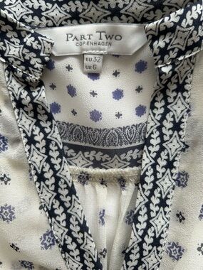Part Two Copenhagen Cream/Blue Georgette Tunic